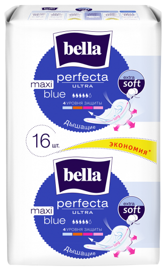 Bella perfecta ultra blue maxi, прокладки гигиенические, 16 шт. фото