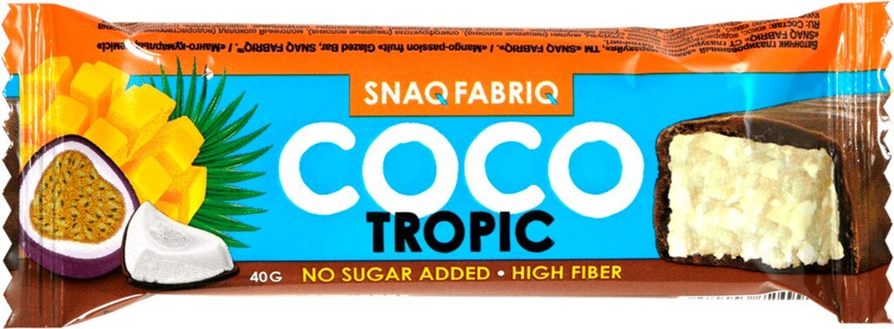 Snaq Fabriq батончик глазированный, батончик, 40 г, 1 шт, манго + маракуйя фото