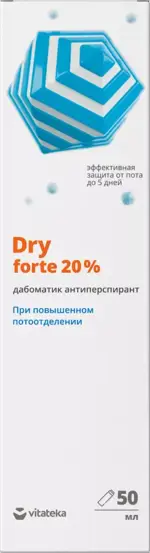 Витатека Dry Forte, 20 %, антиперсперант дабоматик, 50 мл, 1 шт. фото