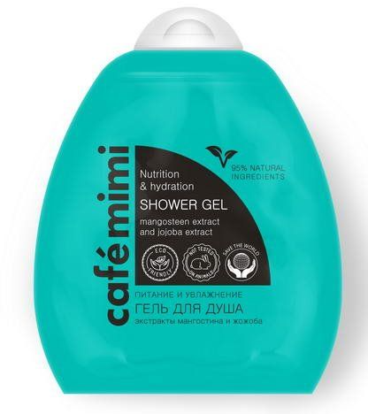 Cafe mimi Гель для душа Питание и увлажнение, гель для душа, 250 мл, 1 шт, Экстракт мангостина и масло жожоба фото