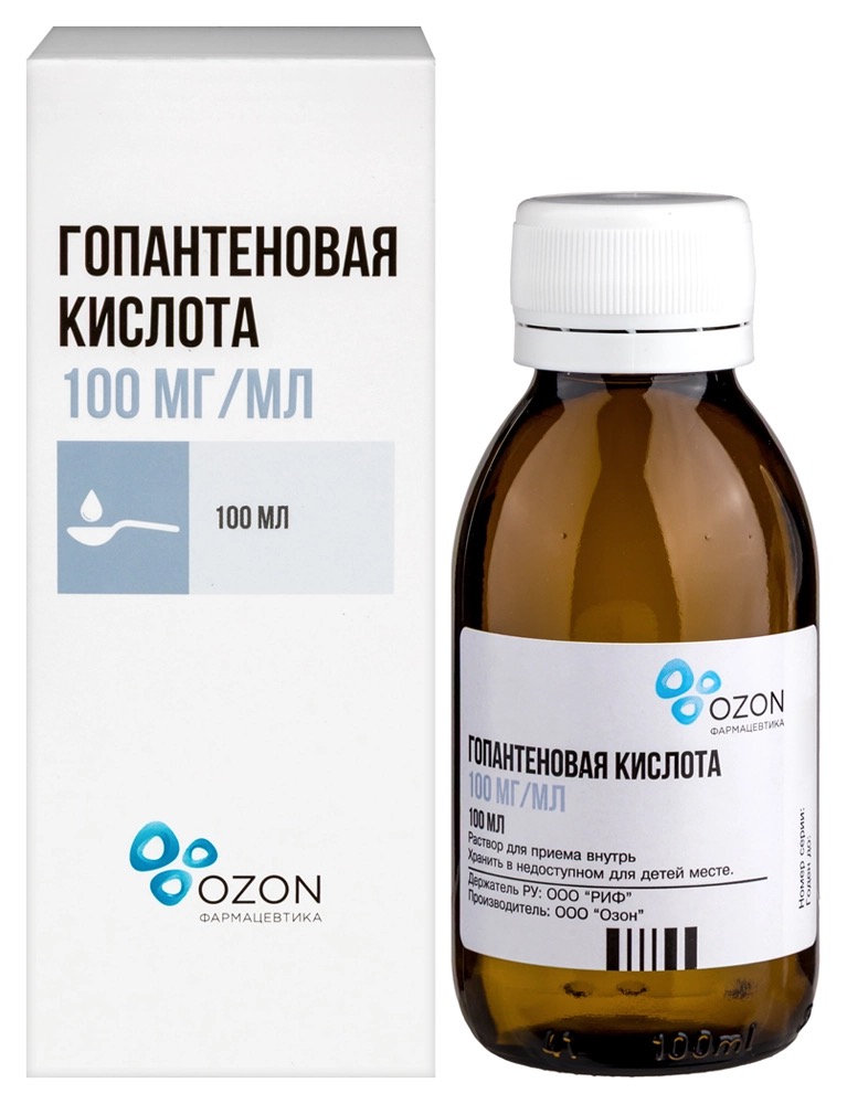 Гопантеновая кислота, 100 мг/мл, раствор для приема внутрь, 100 мл, 1 шт. фото