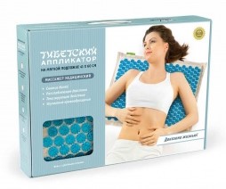 Иппликатор Кузнецова Тибетский на мягкой подложке, 41 см x 60 см, коврик массажный, 1 шт, синий, для интенсивного воздействия фото