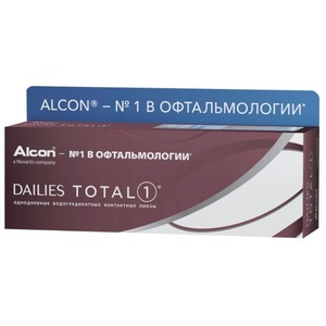 Alcon Dailies Total 1 Линзы контактные однодневные, BC=8,5 d=14,1, 30 шт, D(-3.00), стерильно фото