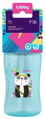Lubby Поильник-непроливайка с трубочкой, 9+ мес, 320 мл, 1 шт, арт. 11836 фото 1
