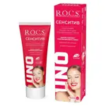 ROCS Uno Зубная паста Сенситив, паста зубная, 74 г, 1 шт, без фтора фото