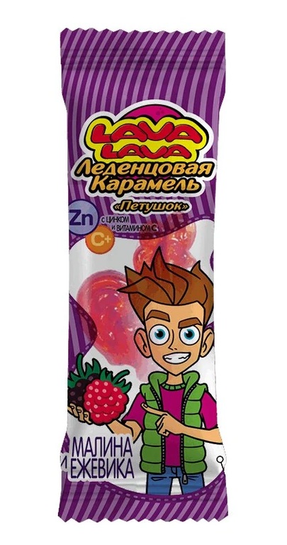 Lava Lava Петушок Карамель для рассасывания, карамель леденцовая, 17 г, 1 шт, малина + ежевика фото