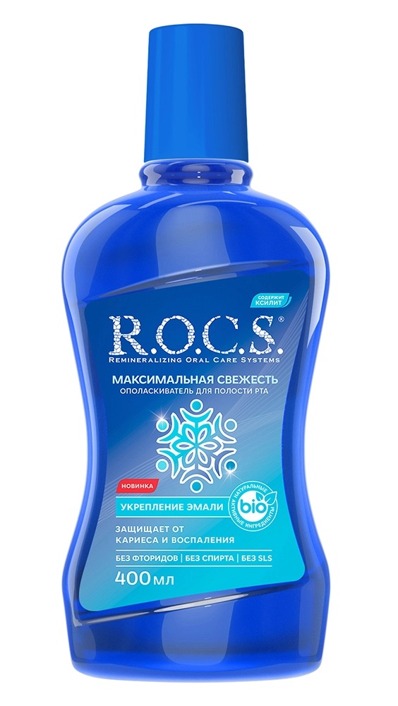 ROCS Ополаскиватель для полости рта Максимальная свежесть, раствор для полоскания полости рта, 400 мл, 1 шт. фото