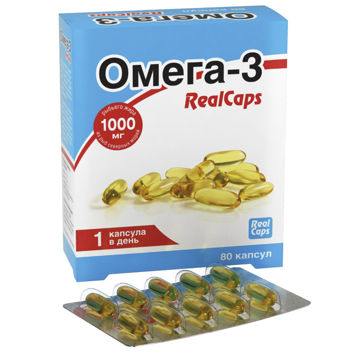 RealCaps Омега-3, 1000 мг, капсулы, 80 шт. фото