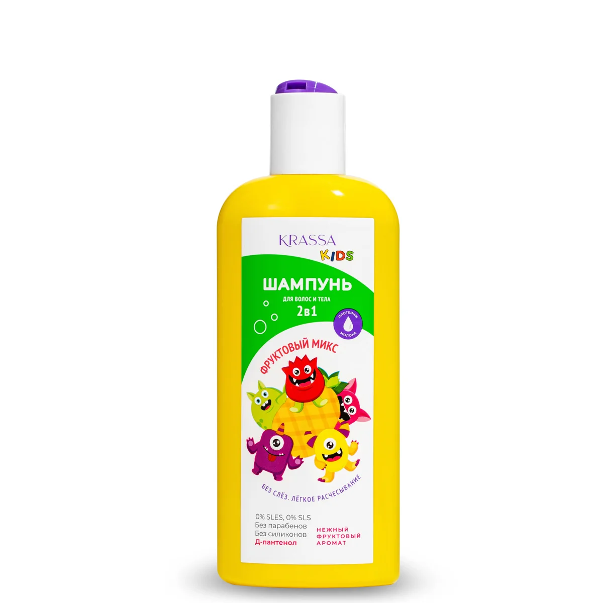 Krassa Kids Шампунь 2в1 для волос и тела Фруктовый микс, шампунь, 250 мл, 1 шт. фото