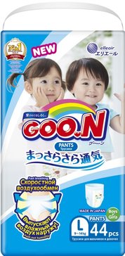 GOON Подгузники-трусики детские, L (9-14 кг), 44 шт. фото
