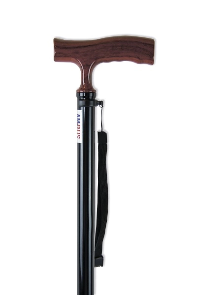 Трость телескопическая с ортопедической пластиковой ручкой AMCT25 BK, 1 шт, черная фото