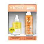 Vichy Capital Soleil спрей двухфазный увлажняющий spf 50 200 мл + спрей-вуаль детский анти-песок spf 50 200 мл, набор, 1 шт. фото
