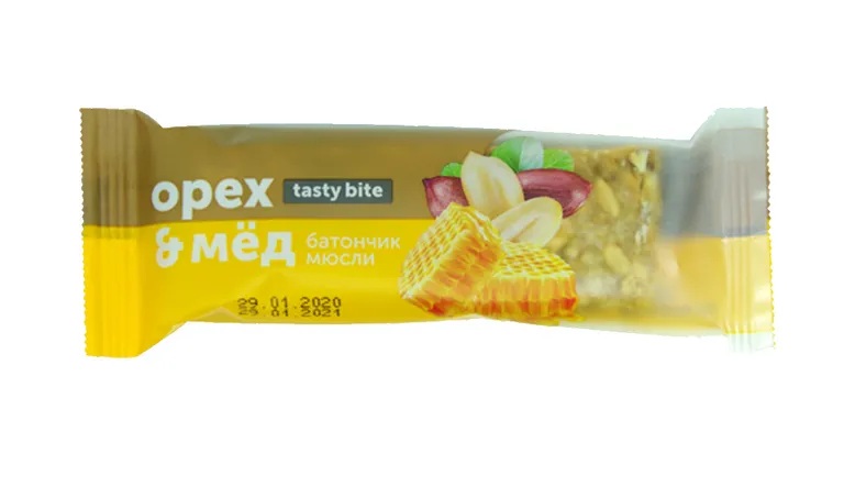 TastyBite Батончик мюсли орех с медом, батончик-мюсли, 35 г, 1 шт. фото