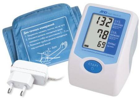 Тонометр AND UA-668AC, 1 шт, с адаптером и стандартной манжетой (22-32 см) фото
