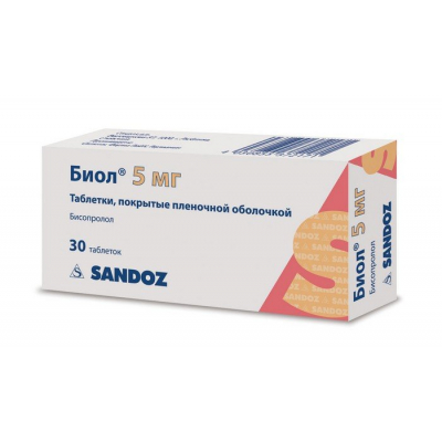 Биол, 5 мг, таблетки, покрытые пленочной оболочкой, 30 шт. фото