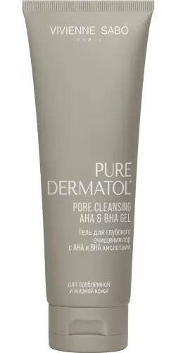 Vivienne sabo pure dermatol гель для глубокого очищения пор с aha и bha кислотами, гель для лица, 120 мл, 1 шт. фото