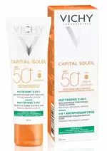 Vichy Capital Soleil Уход матирующий SPF50+ 3в1, 50 мл, 1 шт, для жирной и проблемной кожи фото