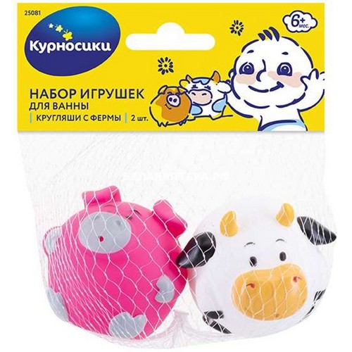 Курносики игрушка для ванны Кругляши с фермы, 1 шт, арт. 25081 фото
