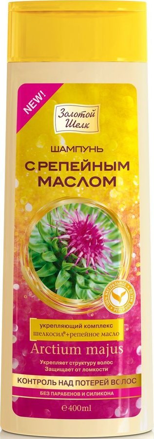 Золотой Шелк Шампунь с репейным маслом контроль над потерей волос, шампунь, 400 мл, 1 шт. фото