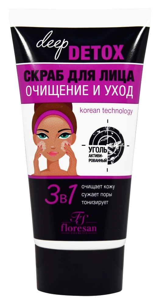 Floresan deep detox скраб для лица, скраб, 150 мл, 1 шт, Ф-19 фото