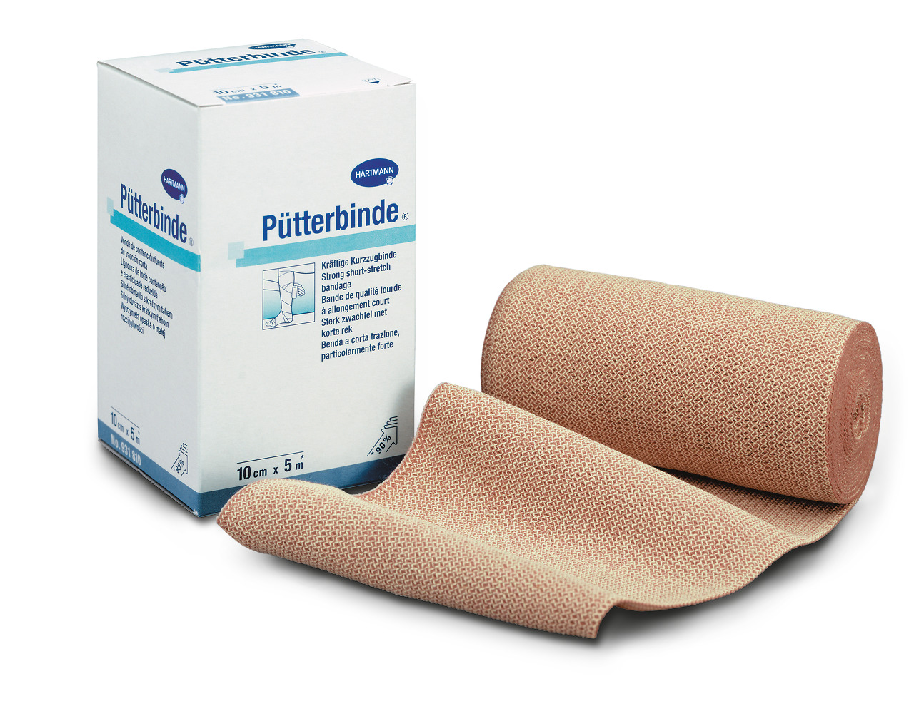 Бинт эластичный медицинский Putterbinde, 10 см х 5 м, 1 шт, средней растяжимости фото