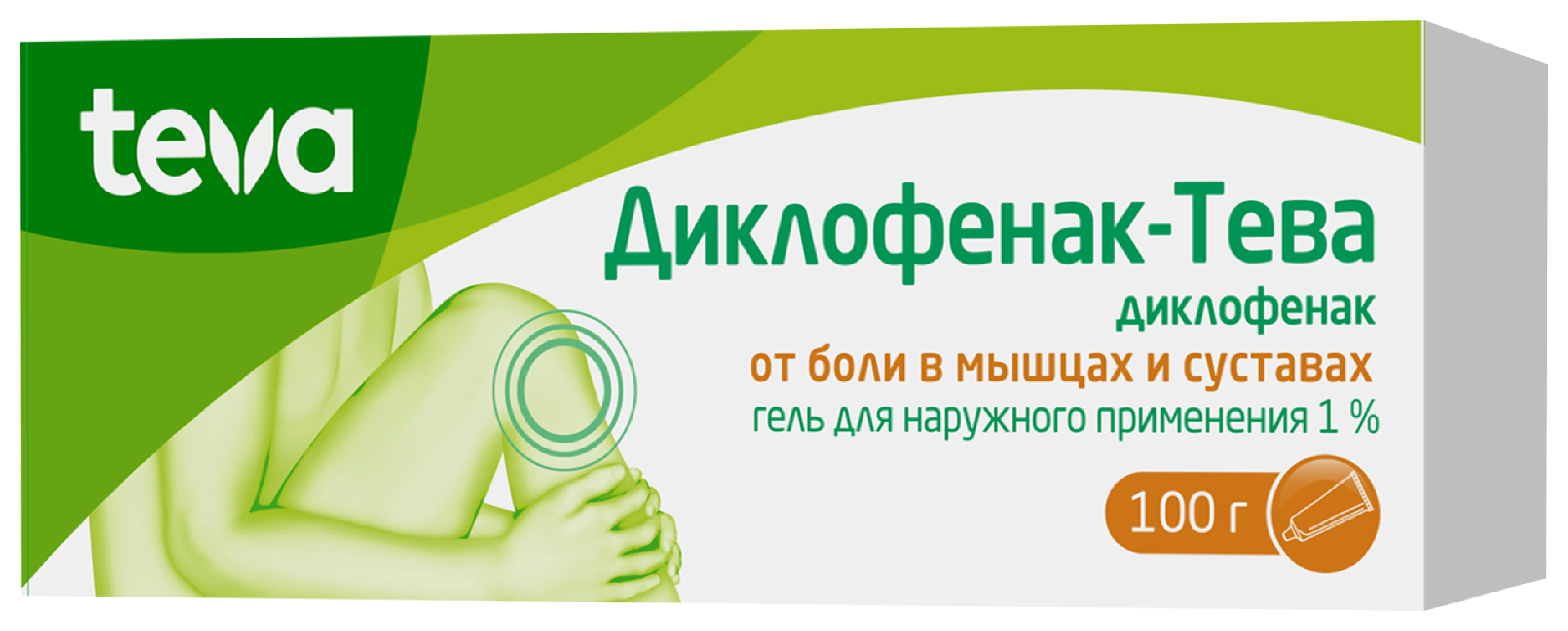 Диклофенак-Тева, 1%, гель для наружного применения, 100 г, 1 шт. фото