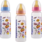 Курносики Бутылочка с латексной соской 0+, 250 мл, 1 шт, цвет в ассортименте, с рисунком, арт. 11006 фото