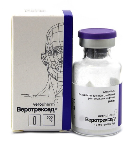 Веротрексед, 500 мг, лиофилизат для приготовления раствора для инфузий, 1 шт. фото