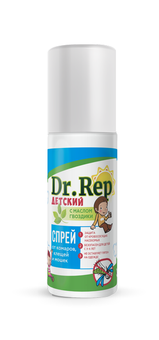 Dr. Rep Спрей детский от комаров и мошек, лосьон детский, 100 мл, 1 шт. фото