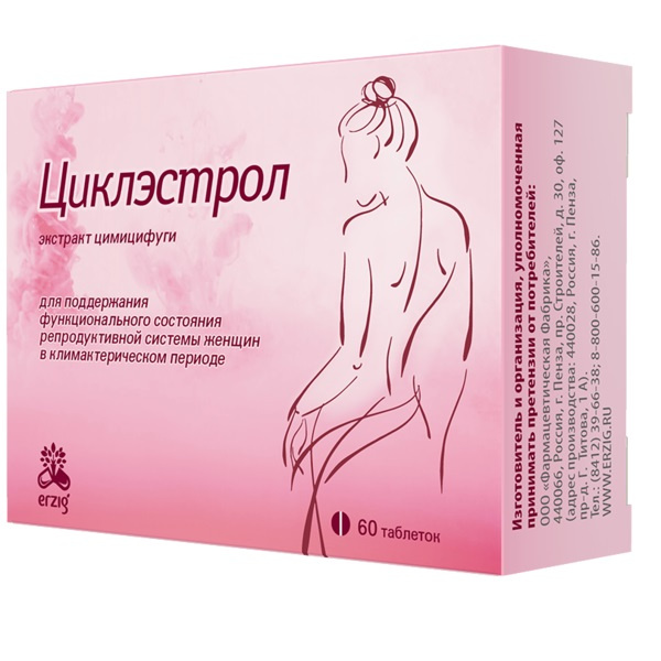 Циклэстрол Экстракт цимицифуги, таблетки, 60 шт. фото