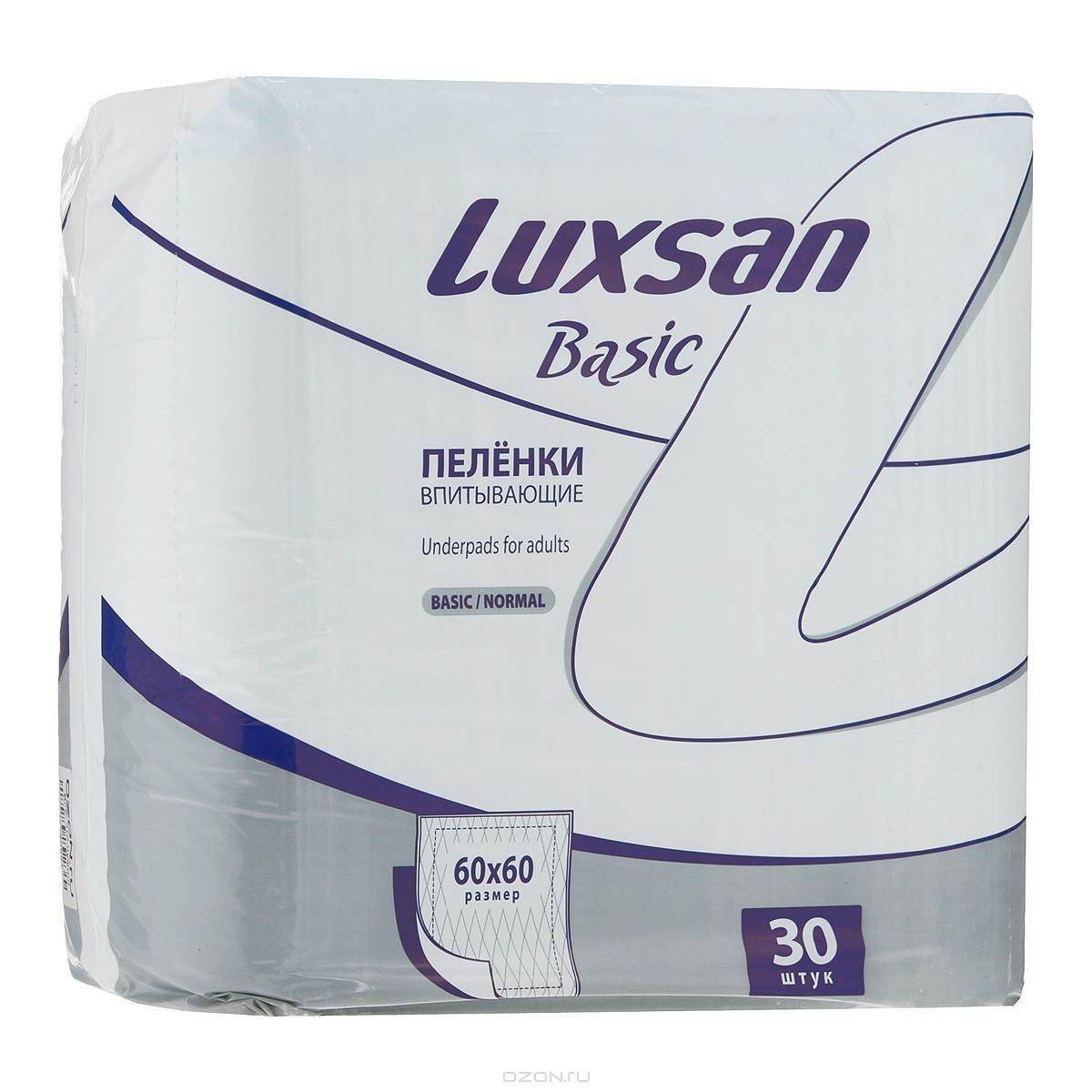 Luxsan Basic normal Пеленки впитывающие, 60 см x 60 см, 30 шт. фото