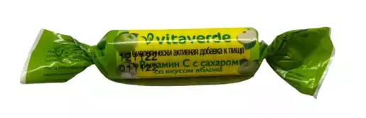 Vitaverde Аскорбинка с сахаром, таблетки жевательные, 10 шт, яблоко фото