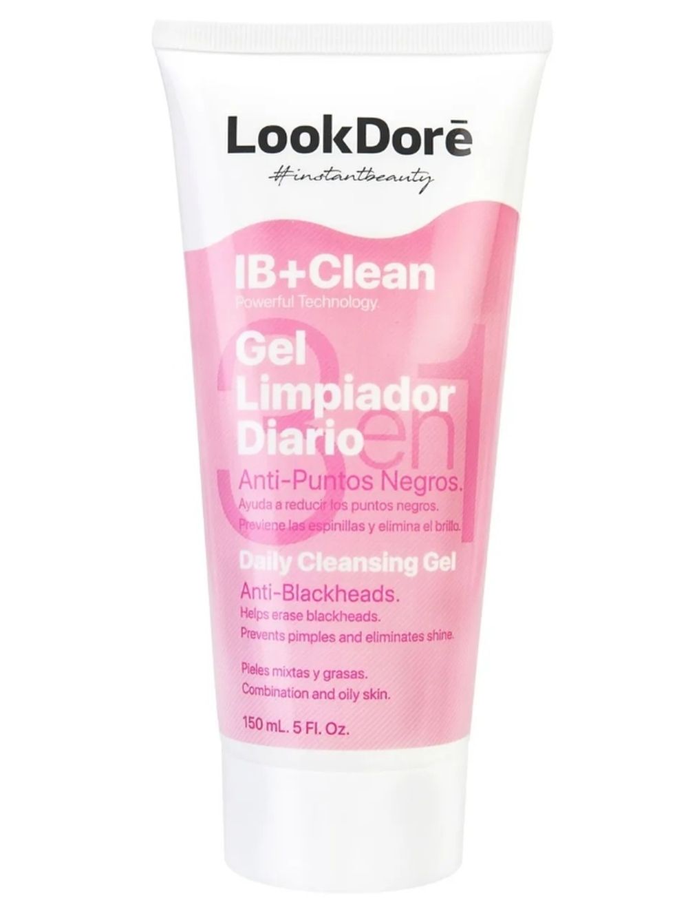LookDore IB+Clean 3в1 Гель очищающий для лица, гель для лица, 150 мл, 1 шт, от черных точек и излишнего блеска фото
