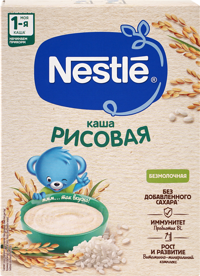 Nestle каша безмолочная рисовая с бифидобактериями, каша, 200 г, 1 шт. фото
