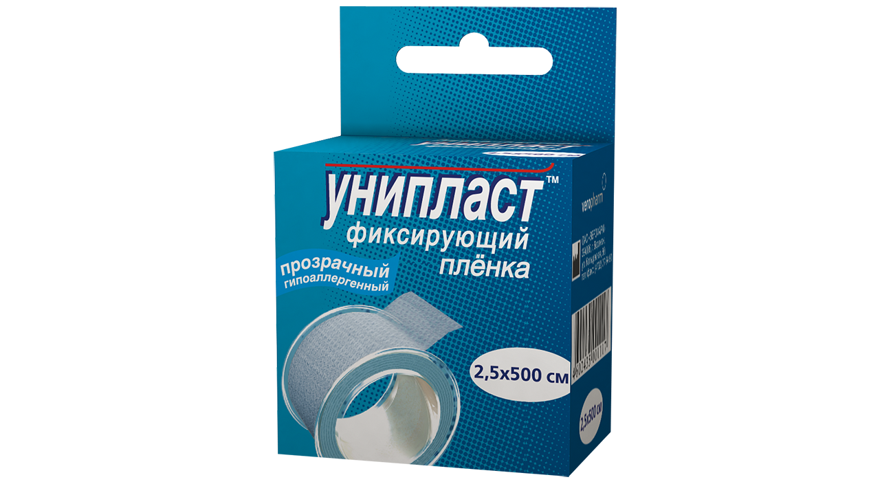 Унипласт Пластырь фиксирующий, 2.5 см х 500 см, пластырь, 1 шт, прозрачный, полимерная основа фото
