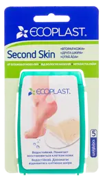 Ecoplast Second skin Пластырь гидроколлоидный, 37 мм х 55 мм, 5 шт, от влажных мозолей фото