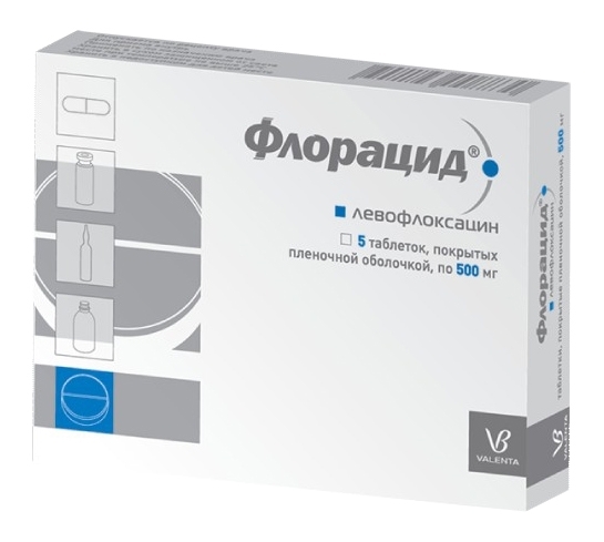 Флорацид, 500 мг, таблетки, покрытые пленочной оболочкой, 5 шт. фото