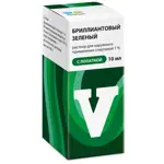 Бриллиантовый зеленый, 1%, раствор для наружного применения спиртовой, 10 мл, 1 шт, с лопаткой фото