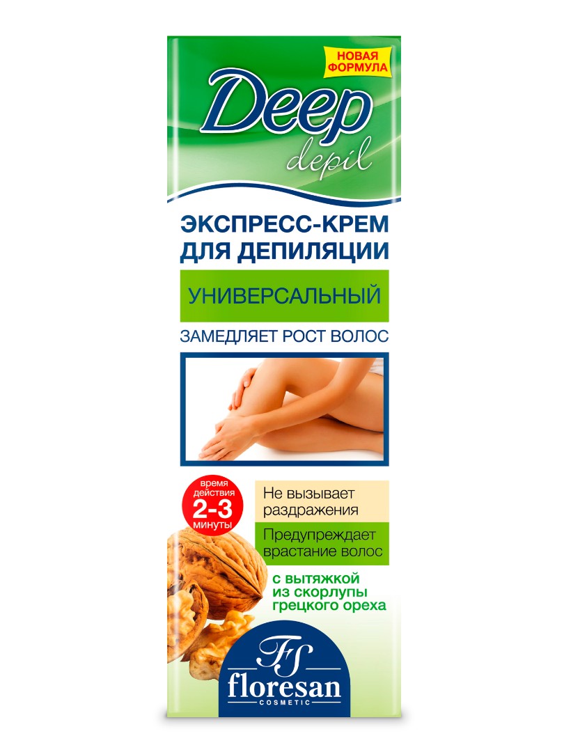 Floresan Deep depil Экспресс-крем для депиляции, крем-депилятор, 100 мл, 1 шт, универсальный, арт. Ф-122-N фото