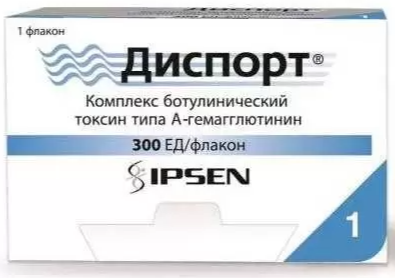 Диспорт, 300 ЕД, лиофилизат для приготовления раствора для инъекций, 3 мл, 1 шт. фото