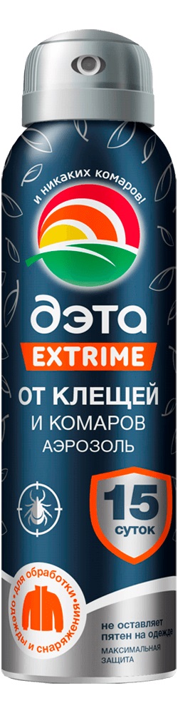 Дэта Extrime аэрозоль от клещей и комаров для обработки одежды и снаряжения, аэрозоль, 150 мл, 1 шт. фото