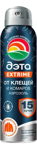 Дэта Extrime аэрозоль от клещей и комаров для обработки одежды и снаряжения, аэрозоль, 150 мл, 1 шт. фото