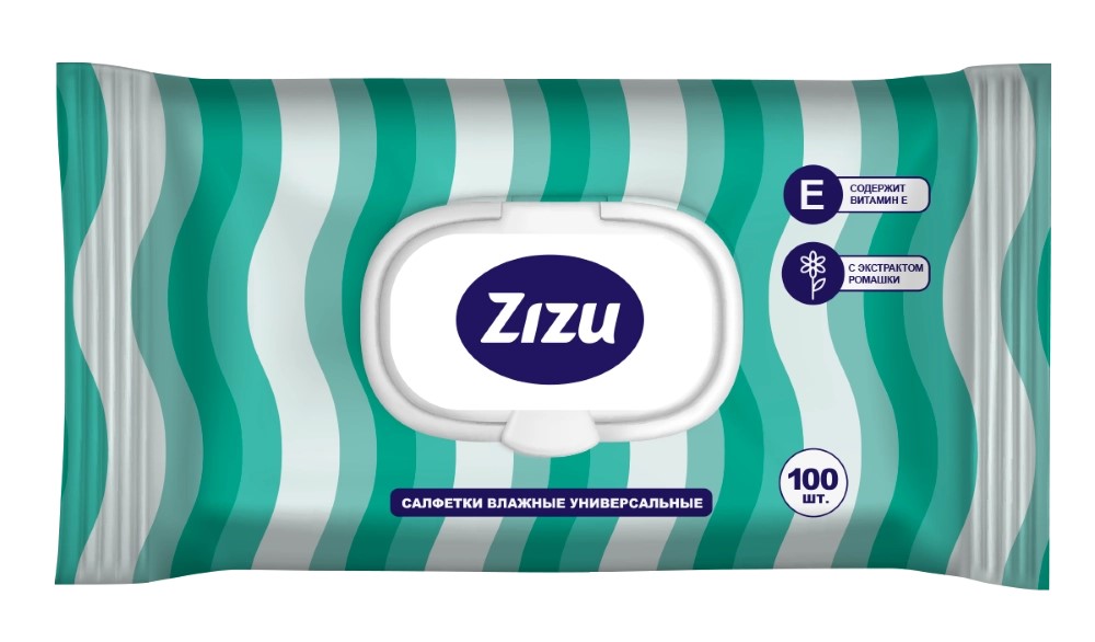 Zizu Салфетки влажные универсальные с витамином Е, салфетки, 100 шт. фото