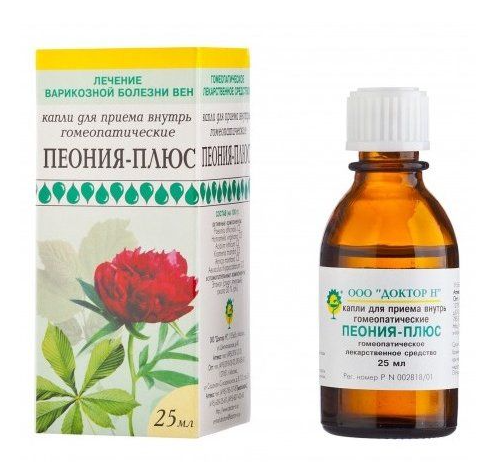 Пеония-плюс, капли для приема внутрь гомеопатические, 25 мл, 1 шт. фото