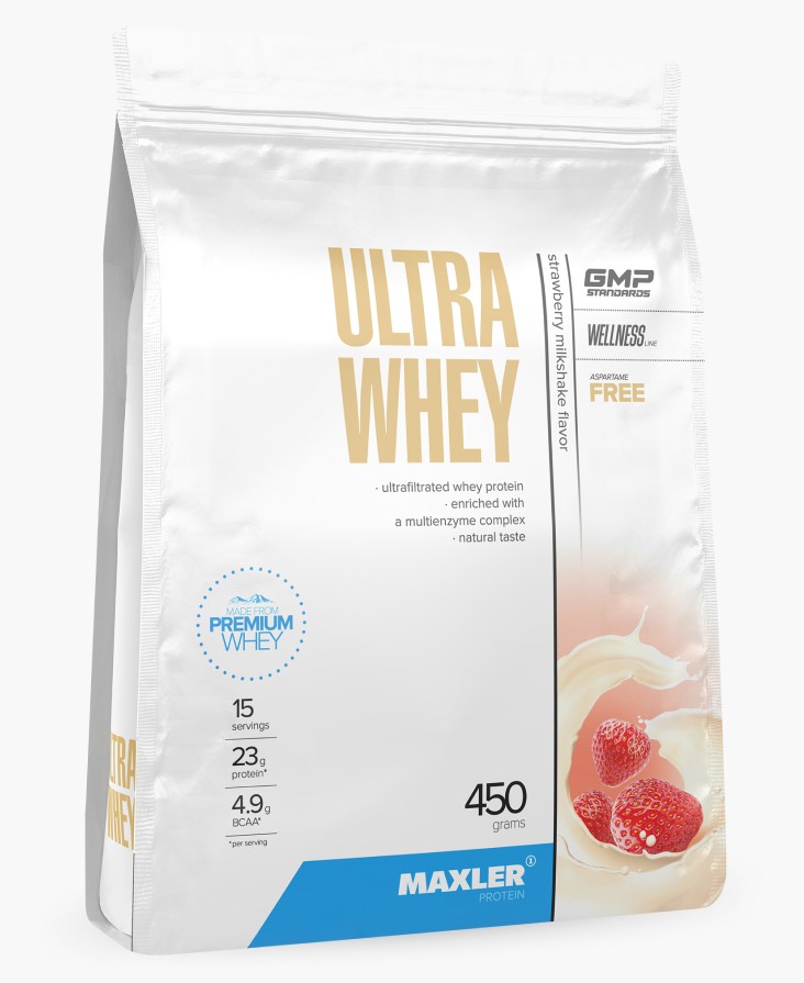 Maxler Ultra Whey Протеин сывороточный, порошок, 450 г, 1 шт, клубничный фото