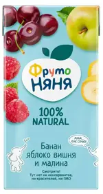 Фрутоняня Нектар, сок, 500 мл, 1 шт, банан + яблоко + вишня + малина фото 1