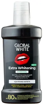 Global White Ополаскиватель с древесным углем, 300 мл, 1 шт, освежающая хвоя фото