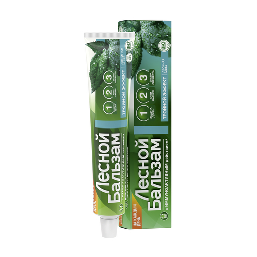 Лесной бальзам Зубная паста Тройной эффект Экстрасвежесть, паста зубная, 75 мл, 1 шт, двойная мята фото