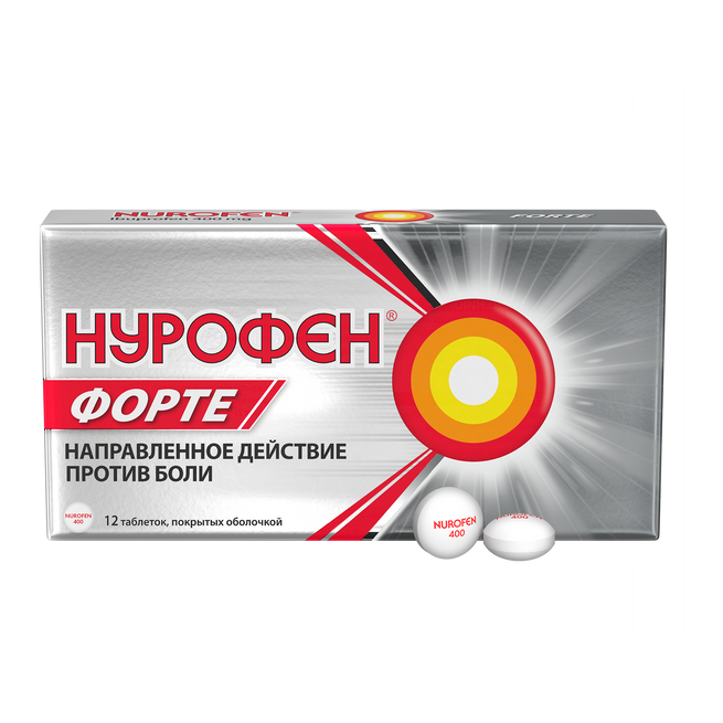 Нурофен форте, 400 мг, таблетки, покрытые оболочкой, 12 шт. фото