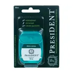 PresiDENT зубная нить мята и фтор невощеная, 50 м, 1 шт. фото